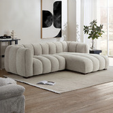 Temple &amp; Webster Nelson Premium 3 Seater Upholstered Sofa with Chaise