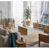 Temple &amp; Webster Kahli Timber Floor Lamp