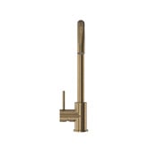 Temple &amp; Webster Clovelly Antique Brass Gooseneck Kitchen Sink Mixer