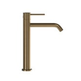 Temple &amp; Webster Clovelly Antique Brass Curved Tall Basin Mixer