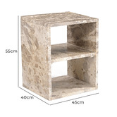 Temple &amp; Webster Beige Delight Mia Marble Side Table