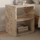 Temple &amp; Webster Beige Delight Mia Marble Side Table