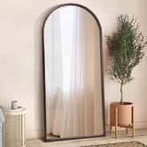 Temple &amp; Webster Natural Timber Arched Full Length Mirror