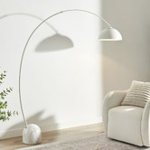 Temple &amp; Webster Kenzie Arc Marble &amp; Iron Floor Lamp