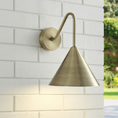 Temple &amp; Webster Presley Curved Arm Outdoor Wall Light
