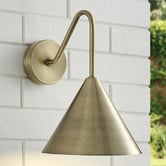 Temple &amp; Webster Presley Curved Arm Outdoor Wall Light