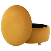 Temple &amp; Webster Tilly 90cm Velvet Storage Ottoman