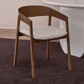 Temple &amp; Webster Mattia Curved Back Solid Beech Wood Dining Chair
