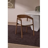 Temple &amp; Webster Mattia Curved Back Solid Beech Wood Dining Chair