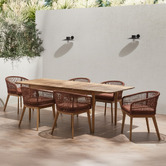Temple &amp; Webster Rust Laguna Rope Outdoor Dining Chair