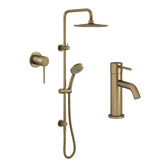 Temple &amp; Webster Clovelly Antique Brass Mixer Tapware &amp; Shower Package