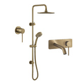 Temple &amp; Webster Clovelly Antique Brass Wall Tapware &amp; Shower Package
