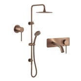 Temple &amp; Webster Clovelly 200mm Bronze Wall Tapware &amp; Shower Package
