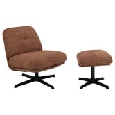 Temple &amp; Webster 2 Piece Jerome Swivel Accent Chair &amp; Ottoman Set