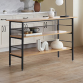 Temple &amp; Webster Obera Kitchen Island Bench with Storage