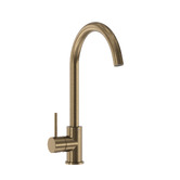 Temple &amp; Webster Clovelly Antique Brass Gooseneck Sink Mixer &amp; Bowral Fireclay Sink Package