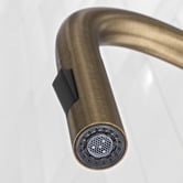 Temple &amp; Webster Clovelly Antique Brass Pull-Out Sink Mixer &amp; Bowral Fireclay Sink Package