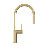 Temple &amp; Webster Clovelly Brushed Gold Pull-Out Sink Mixer &amp; Bowral Fireclay Sink Package