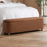 Temple &amp; Webster Duncan Boucle Storage Ottoman Bench