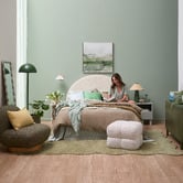 Temple &amp; Webster Finley Boucle Ottoman