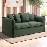 Temple &amp; Webster Montauk 2 Seater Upholstered Slipcover Sofa