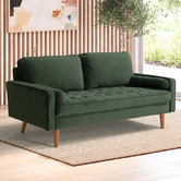 Temple &amp; Webster Stockholm 3 Seater Velvet Sofa