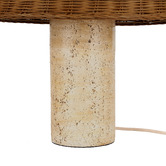 Temple &amp; Webster Benji Mushroom Cement &amp; Rattan Table Lamp