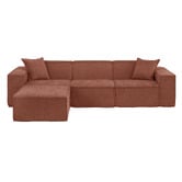 Temple &amp; Webster Cubo 4 Seater Chenille Modular Sofa &amp; Ottoman Set