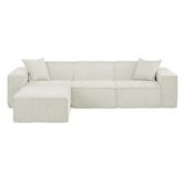 Temple &amp; Webster Cubo 4 Seater Chenille Modular Sofa &amp; Ottoman Set