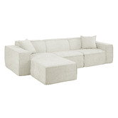 Temple &amp; Webster Cubo 4 Seater Chenille Modular Sofa &amp; Ottoman Set