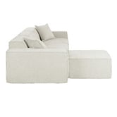 Temple &amp; Webster Cubo 4 Seater Chenille Modular Sofa &amp; Ottoman Set