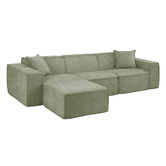 Temple &amp; Webster Cubo 4 Seater Chenille Modular Sofa &amp; Ottoman Set