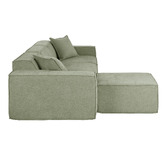 Temple &amp; Webster Cubo 4 Seater Chenille Modular Sofa &amp; Ottoman Set