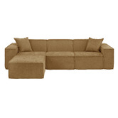 Temple &amp; Webster Cubo 4 Seater Chenille Modular Sofa &amp; Ottoman Set