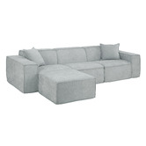 Temple &amp; Webster Cubo 4 Seater Chenille Modular Sofa &amp; Ottoman Set