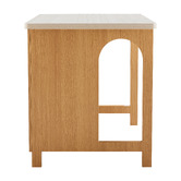 Temple &amp; Webster Duncan Travertine-Look Kitchen Island