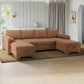 Temple &amp; Webster Frida 4 Seater Storage Sofa Bed with Double Chaise