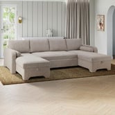 Temple &amp; Webster Frida 4 Seater Storage Sofa Bed with Double Chaise