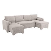 Temple &amp; Webster Frida 4 Seater Storage Sofa Bed with Double Chaise