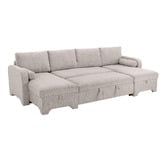 Temple &amp; Webster Frida 4 Seater Storage Sofa Bed with Double Chaise