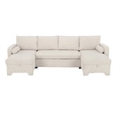 Temple &amp; Webster Frida 4 Seater Storage Sofa Bed with Double Chaise