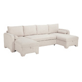 Temple &amp; Webster Frida 4 Seater Storage Sofa Bed with Double Chaise