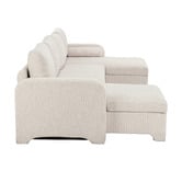 Temple &amp; Webster Frida 4 Seater Storage Sofa Bed with Double Chaise