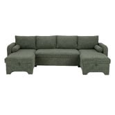 Temple &amp; Webster Frida 4 Seater Storage Sofa Bed with Double Chaise