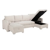 Temple &amp; Webster Frida 4 Seater Storage Sofa Bed with Double Chaise