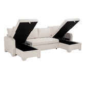 Temple &amp; Webster Frida 4 Seater Storage Sofa Bed with Double Chaise