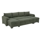 Temple &amp; Webster Frida 4 Seater Storage Sofa Bed with Double Chaise