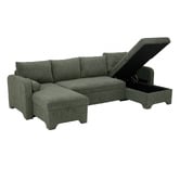Temple &amp; Webster Frida 4 Seater Storage Sofa Bed with Double Chaise