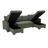 Temple &amp; Webster Frida 4 Seater Storage Sofa Bed with Double Chaise