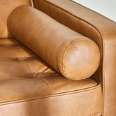 Temple &amp; Webster Tan Stockholm 4 Seater Faux Leather Sofa